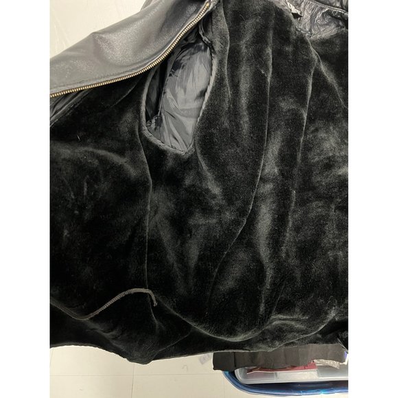 Bromley Sport men's 100% leather coat black full zip up sherpa lined size M - Picture 5 of 14